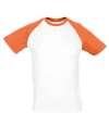 11190 Funky SOL'S Funky Contrast Baseball T-Shirt White / Orange colour image